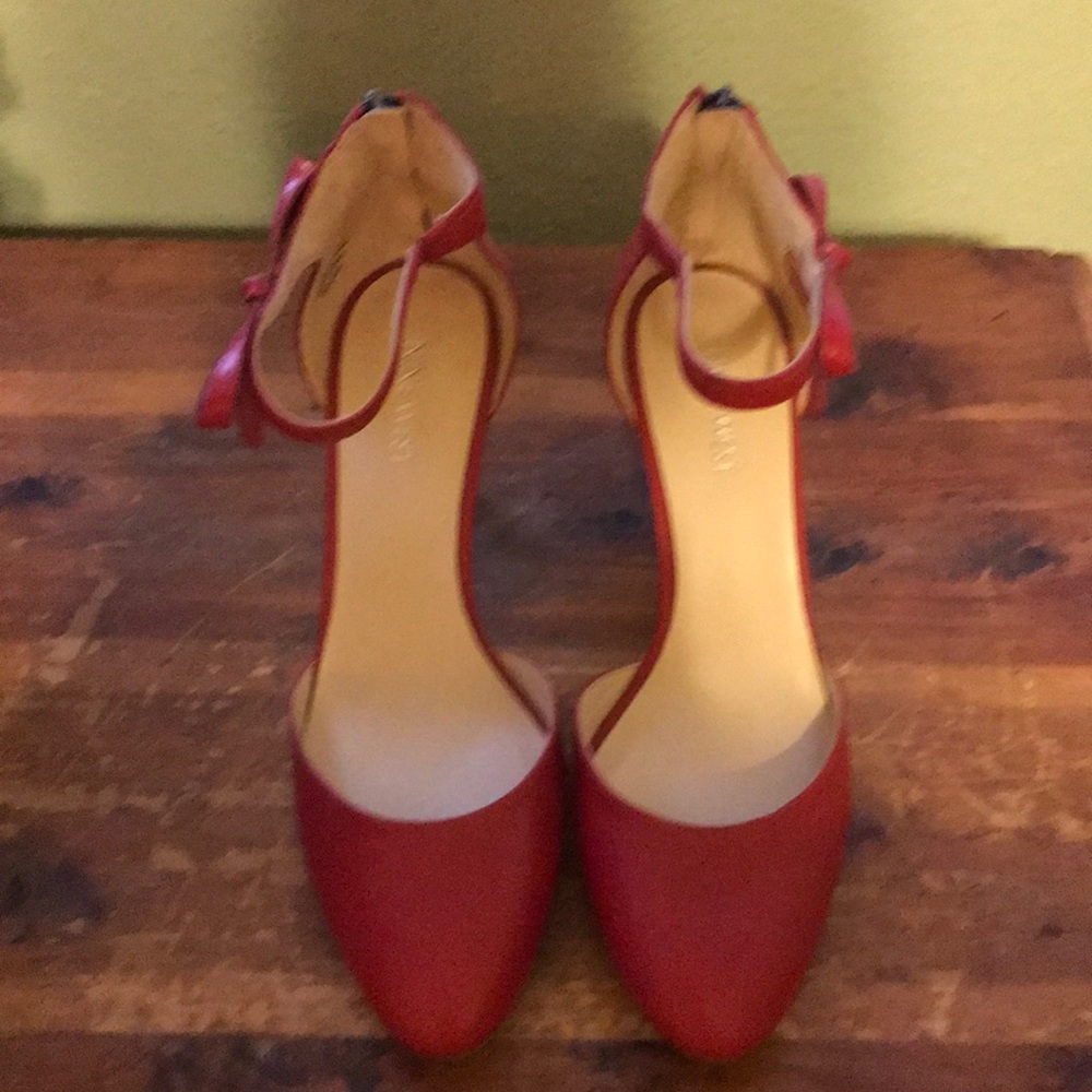 Red Ankle Strap heels size 8